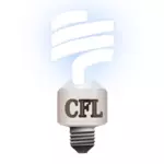 Ilustração vetorial de lâmpada fluorescente compacta