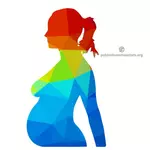 Těhotná žena barva silueta