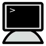 Grayscale KDE default prompt simbol vektor ilustrasi