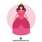 Pembe bir elbise giyen prenses