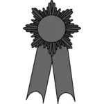 Illustration vectorielle de médaille avec un ruban en niveaux de gris