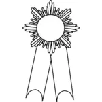 Lijn kunst vectorillustratie van medaille met een wit lintje