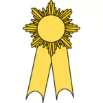 Vektorbild av medalj med en yellow ribbon
