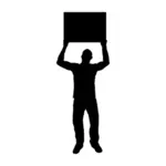Vector image of man with a protest sign