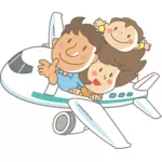 الأسرة في رحلة الطيران