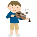 Violinista maschio che gioca