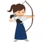 Menina com arco e flecha