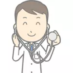 Arzt mit Stethoskop-Vektor-Bild