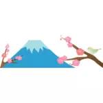 Åå Mt. Fuji kirsebær blomstrer