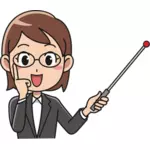 Girl with teaching stick