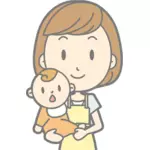 母と赤ちゃんベクトルイラスト