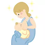 母と授乳の子供