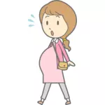 Skissert bilde av gravide dame