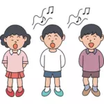 Kinderen zingen van afbeelding