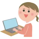 Naispuolinen tietokoneen käyttäjä