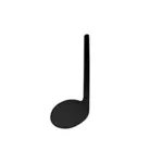 Quarter note with stem facing up vector image