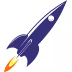 Retro 60s raketa při startu vektorový obrázek