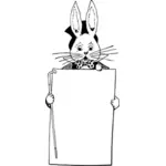 בתמונה וקטורית של לוח ההכרזה ארנב הפסחא