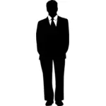 Om de afaceri cu cămaşă şi cravată silueta ilustraţia vectorială