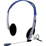 Vector image of headphones with microphone