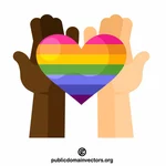 Радужное сердце ЛГБТ символ
