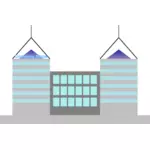 Vektor ClipArt för två-tower kontorsbyggnad