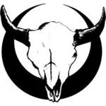 Crâne de taureau sur l'image de vecteur pour le motif cercle