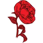 Rosa vermelha com folhas vermelhas