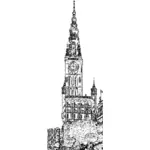 Kaupungintalo Gdanskin vektorikuvassa