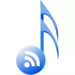 Clipart vetorial de ícone da música rss