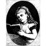 Flicka som läser en bok