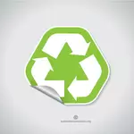 Recycling symbol sticker