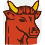Ilustração em vetor de touro com chifres pequenos