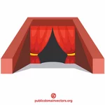 サーカスの赤いカーテン