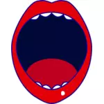 Rysunek z czerwonym otwarte usta wektor
