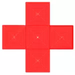 Červený kříž obsahující obrázek Rudé náměstí pyramidy