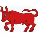 Arte vectorial toro rojo