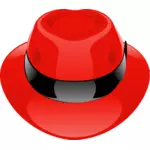 Desenho de chapéu vermelho brilhante fantasia vetorial