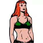 コミックの赤毛の女性