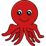 Rød tegneserie blekksprut