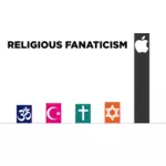 Uskonnollinen fanaattisuus symboli vektori kuva
