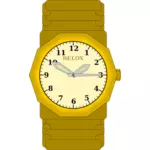 Vector drawing of gold wristwatch