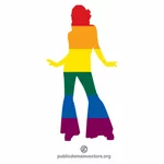 Fille rétro dans les couleurs LGBT