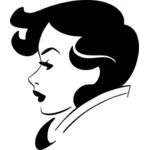 Retro woman profile vector clip art