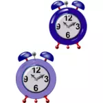 图形的两个老风格紫色时钟