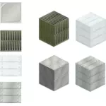 Vector Illustrasjon av metallisk fliser og bokser