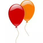 Vektorové ilustrace ze dvou plovoucí balónky