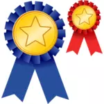उपलब्धि ब्लू और रेड के पदक वेक्टर छवि