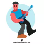 De musicus van de rots met een gitaar