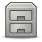 Vector graphics of reflective filing cabinet